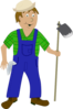 Cartoon Farmer With Hoe Clip Art